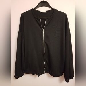 Zara Black Bomber-like Jacket